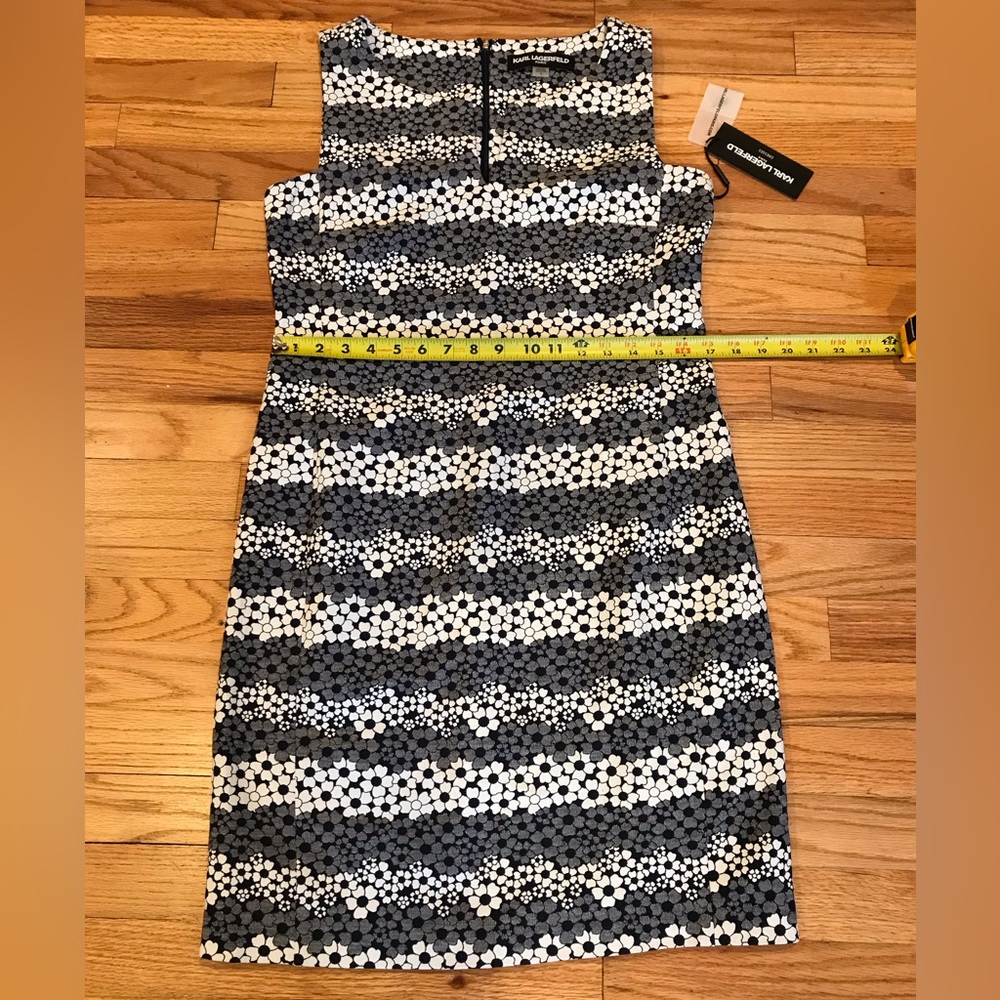 NWT Karl Lagerfeld Paris Dress ( Size 8) Color Black/Gray/ White - Picture 6 of 9